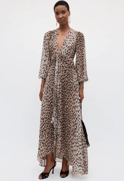 Rixo 'Meera' Leopard Print Chiffon Dress леопардове плаття